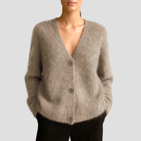 Weide | Gemütlicher Knopf-Cardigan - Beige