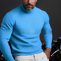 Richard - Warmer, komfortabler Herren-Rollkragenpullover - Hellblau
