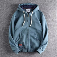 Max | Herren Zip-Hoodie Fleece Kapuzenpullover Casual - Türkisblau