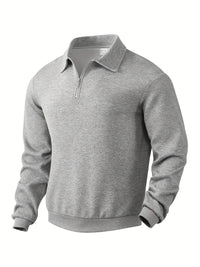 Finn | Geometrisches Design Vintage Reißverschluss Pullover - Grau