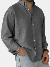 Nicholas | Herren Klassisches Button-Down Hemd - Grau