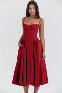 Kiki | Damen Retro Midikleid – Nostalgisches Retro Midi Kleid - Red