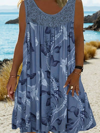 Samudri - Lockeres Armelloses Maxi Kleid Mit Rundhalsausschnitt - Grau