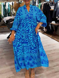 Carmilla - Lebhaftes Bedrucktes Kleid - Blau (Fast ausverkauft)
