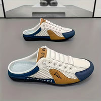 Herren Farbblock Rückenfreie Slip-On Sneaker - Weiß