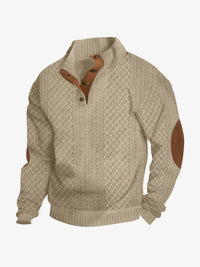 Moritz | Herren Casual Zopfmuster Regular Fit Pullover - Beige