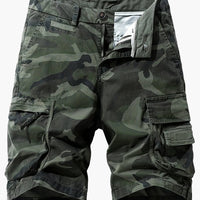 Herren-Bermudashorts mit Camouflage-Design und Taschen - Armeegrün