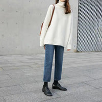 Nina | Trendiger Rollkragenpullover für Damen - Weiss