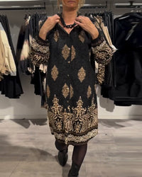 Ilse | Vintage-inspiriertes Kleid mit Knopfleiste - Schwarz
