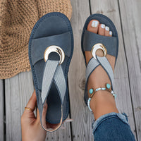 Dearica - Elegante Sandale Mit Elastischem Riemen - Blau