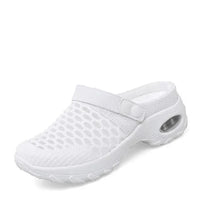 Henrike - Damen Slip-On Sneaker mit Mesh und Riemen - Weiß