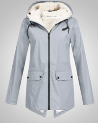 Melanie | Damen Gefütterte Reißverschluss Regenjacke - Grau