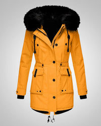 Elena | Damen Gefütterte Winter Parka Jacke - Gold