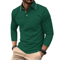 Rafael | Premium Polo Herren stilvoll mit kontrastierendem Kragen - Grün