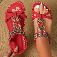 Marijke – Bequeme Orthopädische Sandalen - Rot