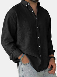 Nicholas | Herren Klassisches Button-Down Hemd - Schwarz