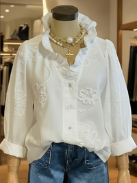 Britta | Komfortable Damen Freizeitbluse elegant - Weiß