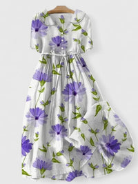 Zhyriann | Damen Früher Frühling Elegantes Kleid – Mystisches Frühlingskleid - Lila