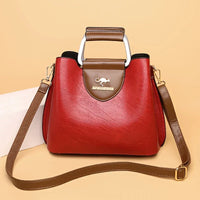 Isabella | Damen Schicke Leder Bucket Bag – Schicke Elegante Leder Bucket Tasche - Red