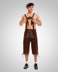 Christian | Herren Klassiker Oktoberfest Lederhose - Braun
