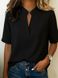 Loria™ - Elegante Bluse mit Raffiniertem Kragen - Schwarz