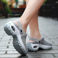 Henrike - Damen Slip-On Sneaker mit Mesh und Riemen - Grau
