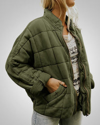Claudia | Damen Oversized Lässiger Zeitloser Jacke - Grün