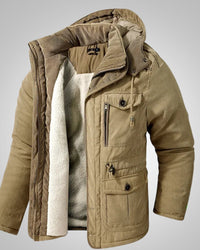 John | Herren Kapuze Gepolsterter Winter Parka - Khaki