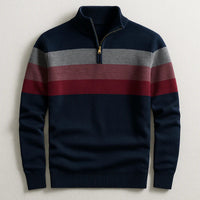 Finn | Herren-Pullover gestreift klassisch & modern - Marineblau