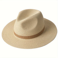Sonnenhut mit breiter Krempe für Damen und Herren – SunShield Panama - Beige