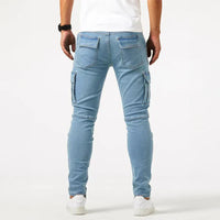 VINCENT – Stretch-Cargo-Jeans für Herren - Blau
