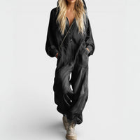 Estielle - Jeans Overall Mit Kapuze - Schwarz