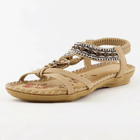 Damen Sandalen Bohemien Stil Bequemer Passform Sommer - Beige