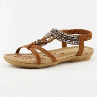 Damen Sandalen Bohemien Stil Bequemer Passform Sommer - Braun