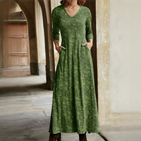Sophie - Vintage-Kleid mit langen Ärmeln - Grün