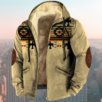 Laszlo - Hoodie-Jacke im Retro-Design - Khaki