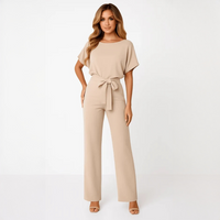Nora - Stilvoller Jumpsuit mit Gürtel - Beige