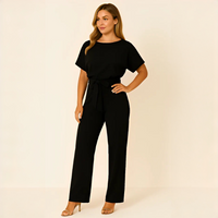 Nora - Stilvoller Jumpsuit mit Gürtel - Schwarz