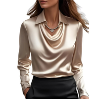 Dionne - Bequeme Langarmbluse - Beige