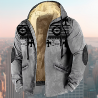 Laszlo - Hoodie-Jacke im Retro-Design - Grau