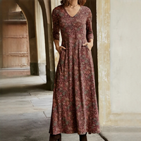 Sophie - Vintage-Kleid mit langen Ärmeln - Rot
