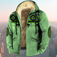 Laszlo - Hoodie-Jacke im Retro-Design - Grün