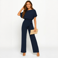 Nora - Stilvoller Jumpsuit mit Gürtel - Dunkelblau