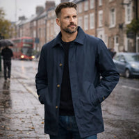 Adrian | Stilvoller Herrenmantel - Marineblau