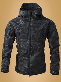 Livia | Stilvoller Stehkragen-Pullover Herren - Schwarzes Camouflage
