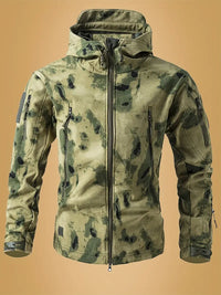 Livia | Stilvoller Stehkragen-Pullover Herren - Grüner Camouflage