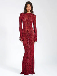 Lariza | Damen Maxikleid – Romantisches Elegantes Maxi Kleid - Rot