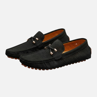 Wolfgang | Herren Atmungsaktive Sommer Loafer Perforation – Perforierte Loafer Herren - Schwarz