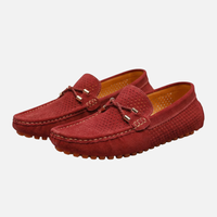 Wolfgang | Herren Atmungsaktive Sommer Loafer Perforation – Perforierte Loafer Herren - Rot