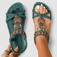 Damen Sandalen Schmuck Verstellbaren Riemen - Amazon Grün
